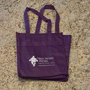 Purple 6 Bottle Wine Tote Bag